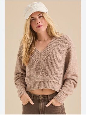Altar'd State Noelle Nubby Dolman Sweater Mocha Sz. S NWT $72